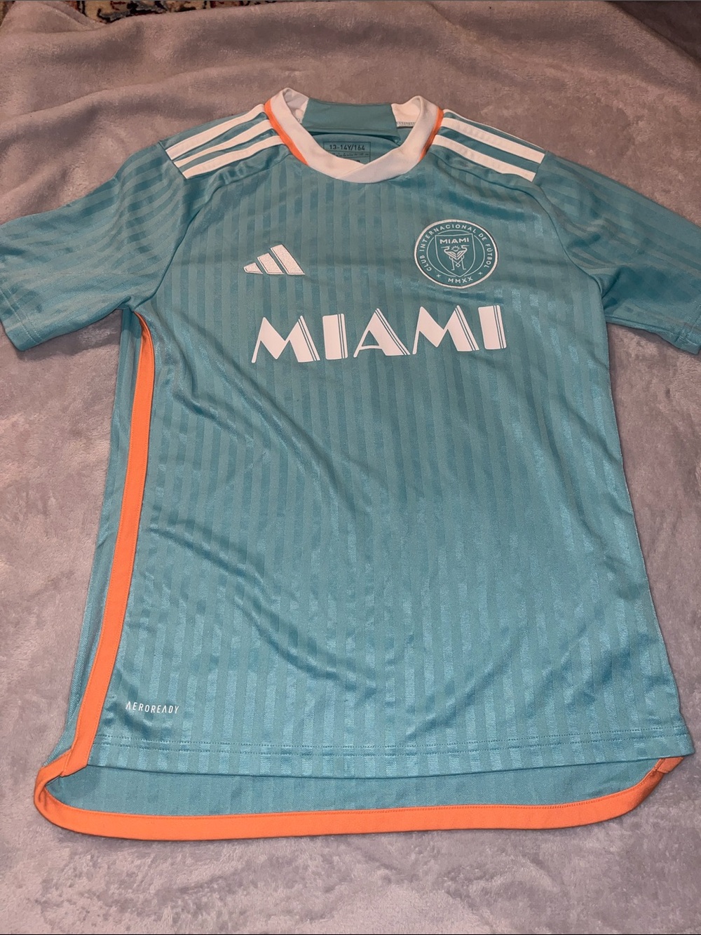 adidas Kids Miami Teal and Orange Soccer Jersey